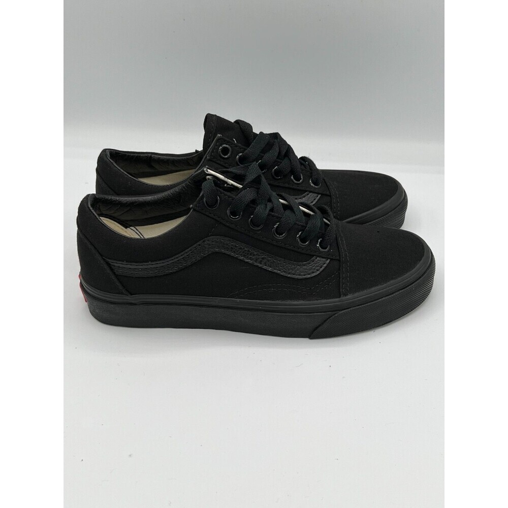 Vans Old Skool Triple Black Low Top Sneakers Womens Size 5 Canvas Shoes - Picture 4 of 8